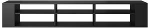 Weri - TV-Board / tv - Hängeboard mit 6 offenen Fächern, minimalistisch, 175 cm breit (Schwarz) - Selsey