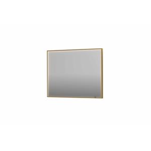 INK SP19 spiegel - 100x4x80cm rechthoek in stalen kader incl dir LED - verwarming - color changing - dimbaar en schakelaar - geborsteld mat goud 8409067