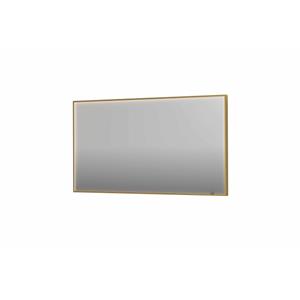INK SP19 spiegel - 140x4x80cm rechthoek in stalen kader incl dir LED - verwarming - color changing - dimbaar en schakelaar - geborsteld mat goud 8409087
