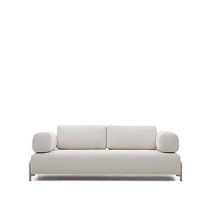Natur24 Sofa 3-Sitzer-Sofa Compo 232 x 82 x 98 cm beiger Chenille, Metall grau Neu