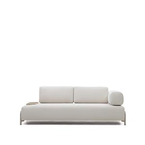 Natur24 Sofa 3-Sitzer-Sofa Compo 232 x 82 x 98 cm beiger Chenille, Metall grau