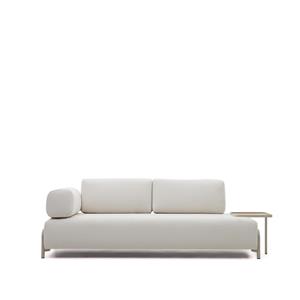 Natur24 Sofa 3-Sitzer-Sofa Compo 232 x 82 x 98 cm beiger Chenille, Metall grau Neu