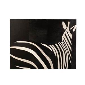 J-Line   Kader Rechthoek Zebra Leder Zwart Wit - 120x90 CM