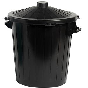 Cosy & Trendy Wasmand met deksel - 50 liter - zwart - 55 x 49 x 58 cm -
