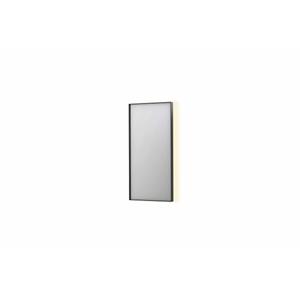 INK SP32 spiegel - 40x4x80cm rechthoek in stalen kader incl indir LED - verwarming - color changing - dimbaar en schakelaar - geborsteld metal black 8410005