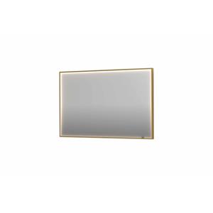INK SP19 spiegel - 120x4x80cm rechthoek in stalen kader incl dir LED - verwarming - color changing - dimbaar en schakelaar - geborsteld mat goud 8409077