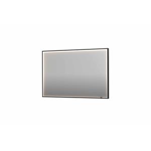 INK SP19 spiegel - 120x4x80cm rechthoek in stalen kader incl dir LED - verwarming - color changing - dimbaar en schakelaar - geborsteld metal black 8409137