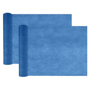 Santex Tafelloper op rol - 2x - donkerblauw - 30 cm x 10 m - non woven polyester -
