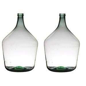 2x stuks transparante luxe stijlvolle flessen vaas/vazen van glas 46 x 29 cm -