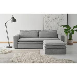 Places of Style Sitzgruppe "PIAGGE", (2 tlg.), 3-Sitzer-Sofa mit Bettfunktion und Loveseat-Hocker im Set