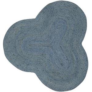 carpetfine Teppich "Alia Juteteppich", wolkenförmig, handgewebt aus Jute, Naturteppich, Sonderform blau, Boho Style, uni