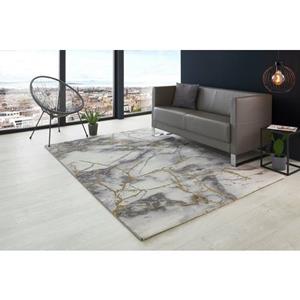 Teppich Phoenix, LUXOR living, rechteckig, Höhe: 17 mm, modernes Marmor Design, Hoch-Tief Effekt, Seidenoptik, Wohnzimmer
