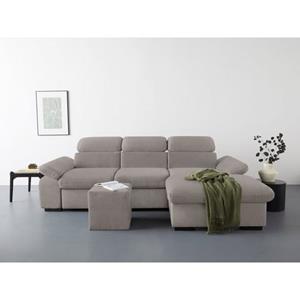 COTTA Ecksofa "Lola", (Set, mit Hocker), mit Hocker & Kopfteilfunktion, wahlw. Bett- und Armteilfunktion