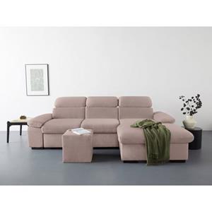 COTTA Ecksofa "Lola", (Set, mit Hocker), mit Hocker & Kopfteilfunktion, wahlw. Bett- und Armteilfunktion