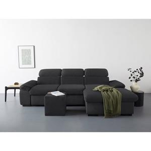 COTTA Ecksofa "Lola", (Set, mit Hocker), mit Hocker & Kopfteilfunktion, wahlw. Bett- und Armteilfunktion