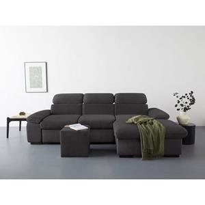 COTTA Ecksofa "Lola", (Set, mit Hocker), mit Hocker & Kopfteilfunktion, wahlw. Bett- und Armteilfunktion