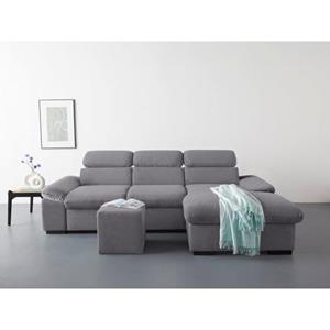 COTTA Ecksofa "Lola", (Set, mit Hocker), mit Hocker & Kopfteilfunktion, wahlw. Bett- und Armteilfunktion