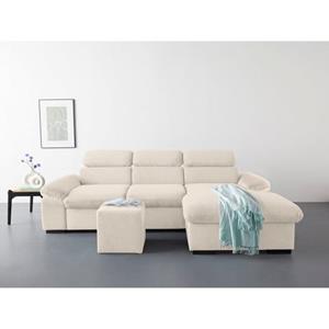 COTTA Ecksofa "Lola", (Set, mit Hocker), mit Hocker & Kopfteilfunktion, wahlw. Bett- und Armteilfunktion