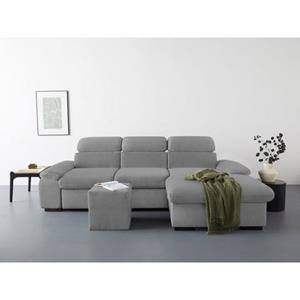 COTTA Ecksofa "Lola", (Set, mit Hocker), mit Hocker & Kopfteilfunktion, wahlw. Bett- und Armteilfunktion