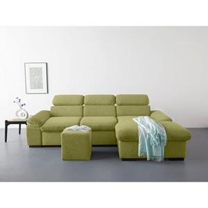 COTTA Ecksofa "Lola", (Set, mit Hocker), mit Hocker & Kopfteilfunktion, wahlw. Bett- und Armteilfunktion