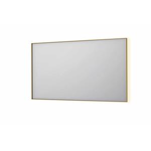 INK SP32 spiegel - 140x4x80cm rechthoek in stalen kader incl indir LED - verwarming - color changing - dimbaar en schakelaar - geborsteld mat goud 8410082