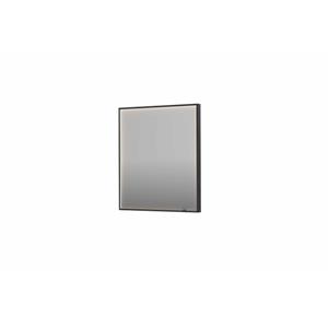 INK SP19 spiegel - 70x4x80cm rechthoek in stalen kader incl dir LED - verwarming - color changing - dimbaar en schakelaar - geborsteld metal black 8409133