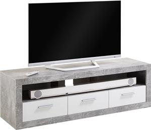 FD Furniture Tv-meubel Turbo 152 cm breed grijs beton met wit