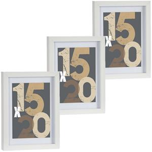 Arte r 3x stuks houten fotolijst wit geschikt voor een foto van 15 x 20 cm of 18 x 24 cm -