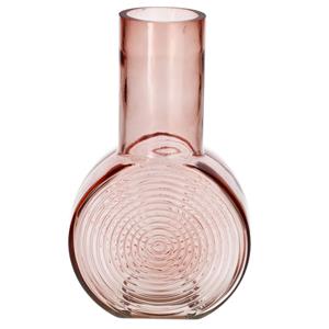 Bellatio Bloemenvaas - oud roze - transparant glas - D6 x H23 cm -