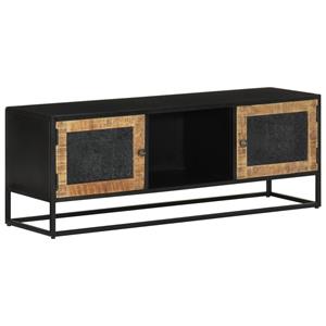 VidaXL Tv-meubel 110x30x40 cm massief ruw mangohout en ijzer