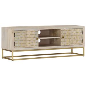 vidaXL TV-Schrank TV-Schrank 110x30x40 cm Gebleichtes Massivholz Mango