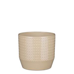 Mica Decorations Nola Bloempot - 17x17x16 cm - Keramiek - Beige