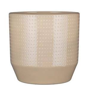 Mica Decorations Nola Bloempot - 27x27x25 cm - Keramiek - Beige