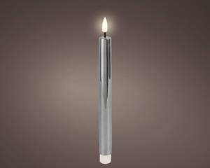 Lumineo LED dinerkaars d2h24 cm zilver/wwt 2st kerst - 