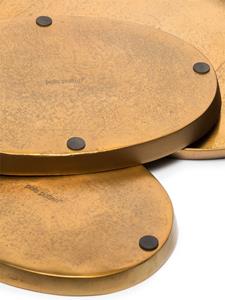 POLSPOTTEN Set van drie ovalen borden - Goud