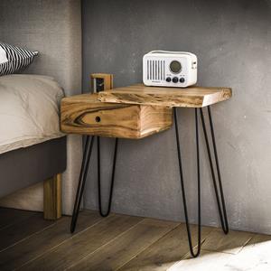Luce home Side table / nachtkastje edge | Rechts | Massief acacia naturel