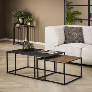 Luce home Salontafel set|2 rechthoek iron metallic | Grijs