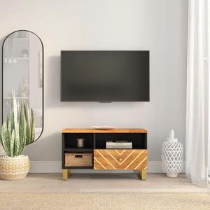 VidaXL Tv-meubel 80x33,5x46 cm massief mangohout bruin en zwart