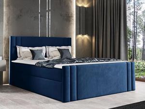 Mobistoxx Boxspring CARMELO 160x200 cm blauw