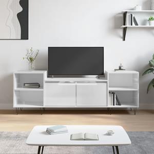 VidaXL Tv-meubel 160x35x55 cm bewerkt hout hoogglans wit