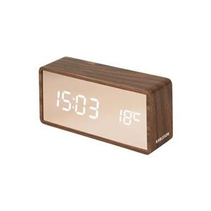 Karlsson  Alarm clock Copper Mirror LED dark wood veneer