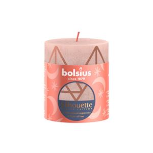 Bolsius Rustiek stompkaars silhouette 80 x 68 mm Misty pink print kaars - 