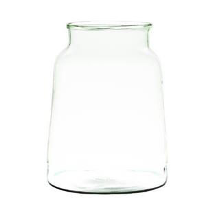 Hakbijl glass Vaas - transparant - gerecycled glas - 30 x 23 cm