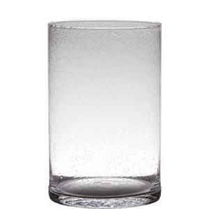 Hakbijl glass Vaas - cilinder - bubbel glas - 30 x 19 cm