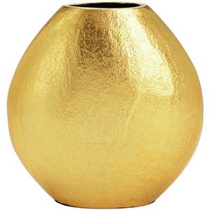 Cepewa Deco Metalen bloemenvaas - goud - Monaco de luxe - D16 x H16 cm
