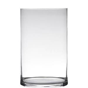 Hakbijl glass Transparante home-basics cilinder vorm vaas|vazen van glas 40 x 19 cm