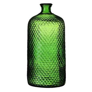 Urban Living Natural Living Vaas Scubs Bottle - groen geschubt glas - D18xH42cm