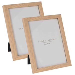 Home & Styling 2x Stuks Houten fotolijsten geschikt voor een foto van 15 x 20 cm -