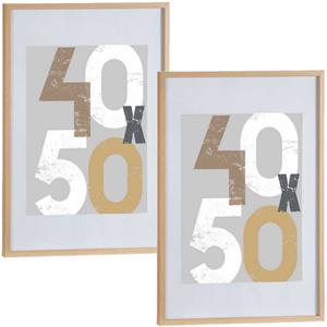 Arte r 2x stuks houten fotolijst bruin geschikt voor een foto van x 50 cm of 50 x 70 cm -