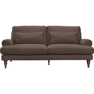 exxpo - sofa fashion 3-Sitzer, mit Schaumstoffflocken-Füllung, Holzfüßen und inklusive Zierkissen